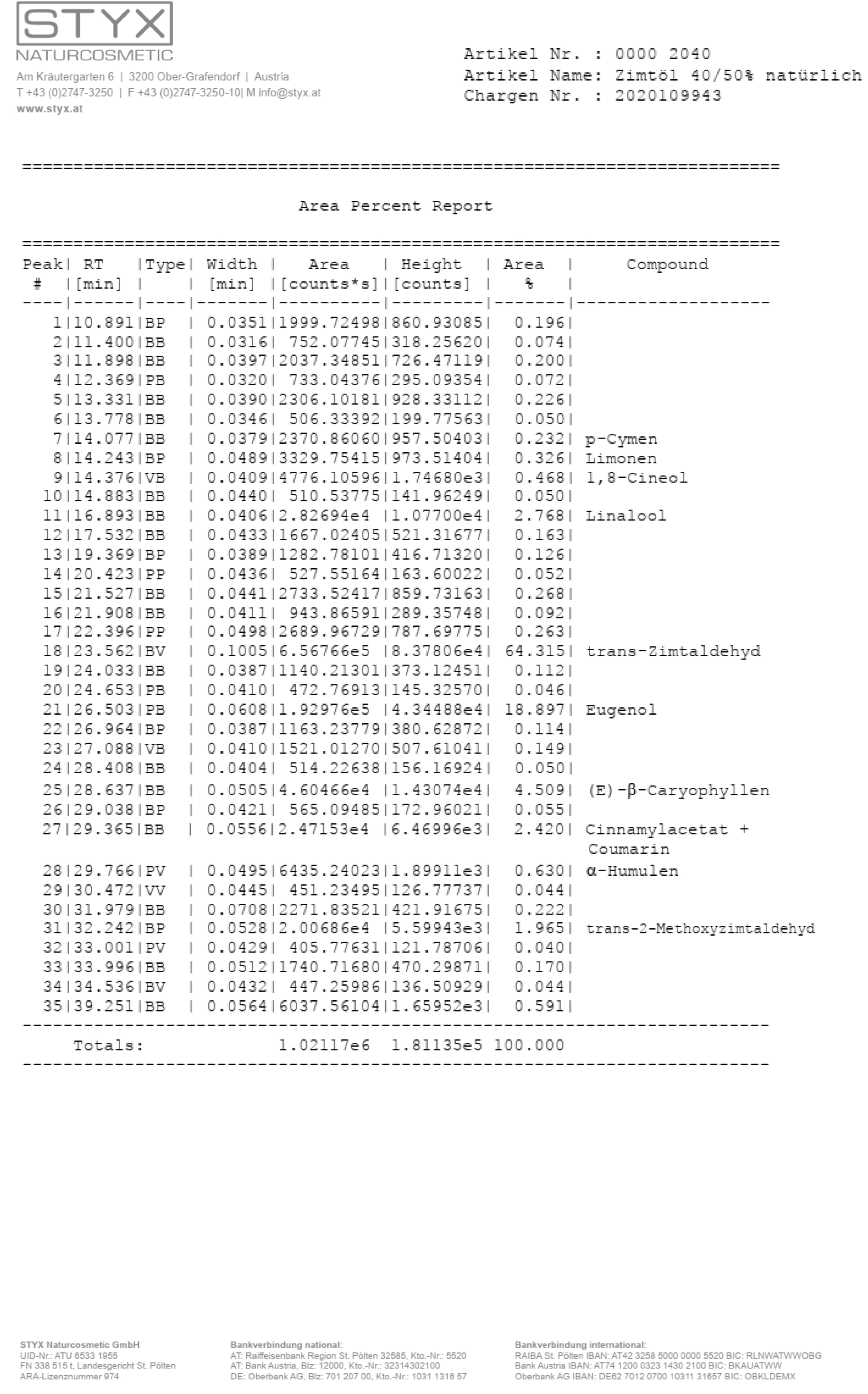 фото Эфирное масло КОРИЦА STYX, 10 мл в интернет магазине косметики Стикс 3