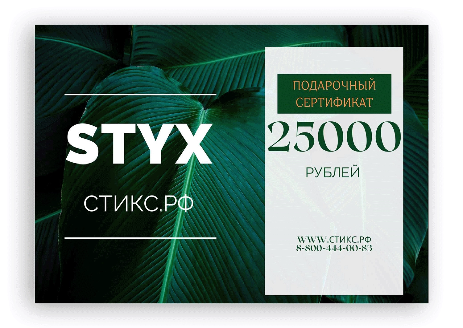 СЕРТИФИКАТ НА 25,000 р.