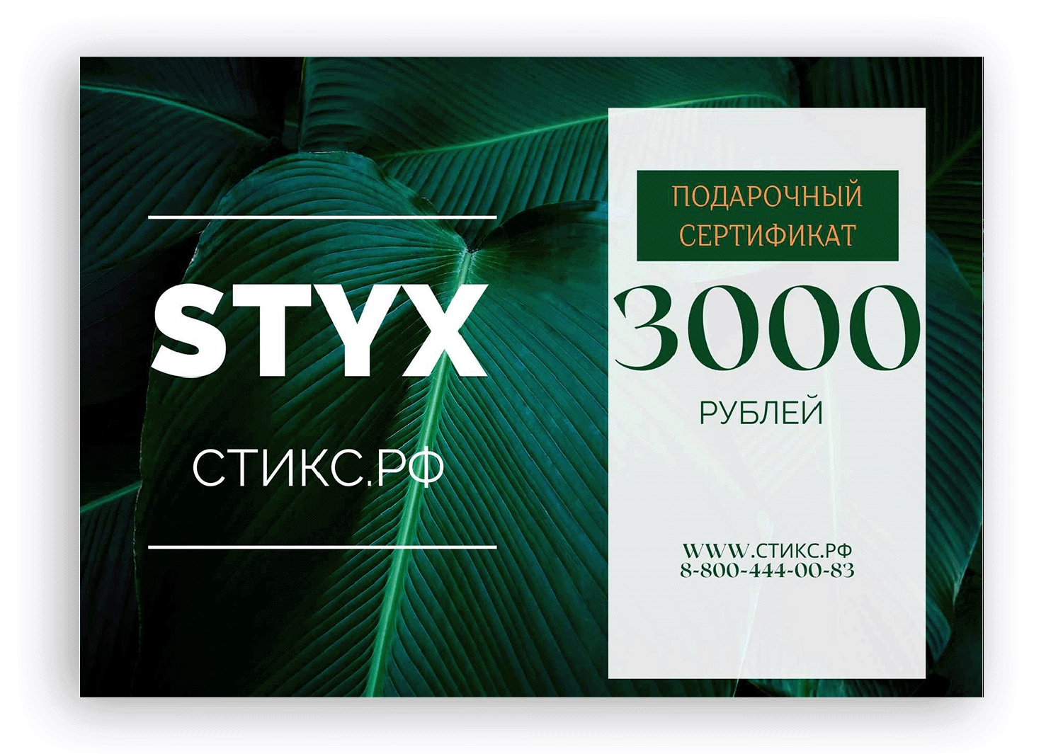 СЕРТИФИКАТ НА 3,000 р.