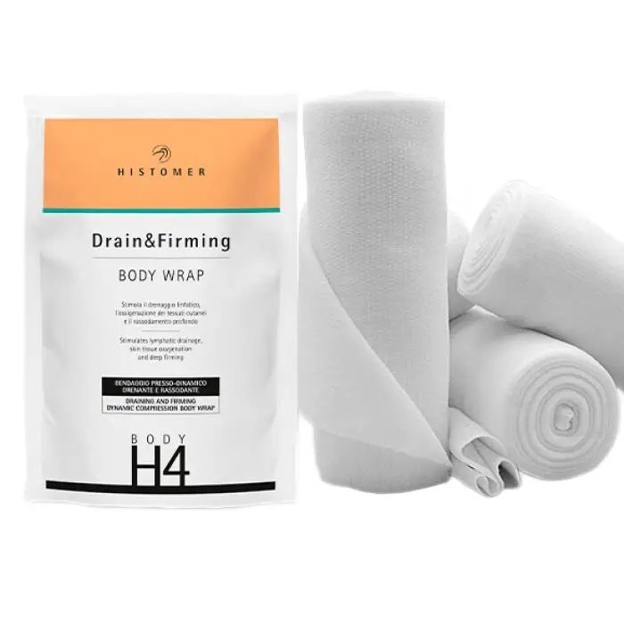 H4 DRAIN&FIRMING Готовое укрепляющее лимфодренажное бандажное обёртывание HISTOMER, 16 м × 15,5 см H4 DRAIN&FIRMING Готовое укрепляющее лимфодренажное бандажное обёртывание HISTOMER, 16 м × 15,5 см