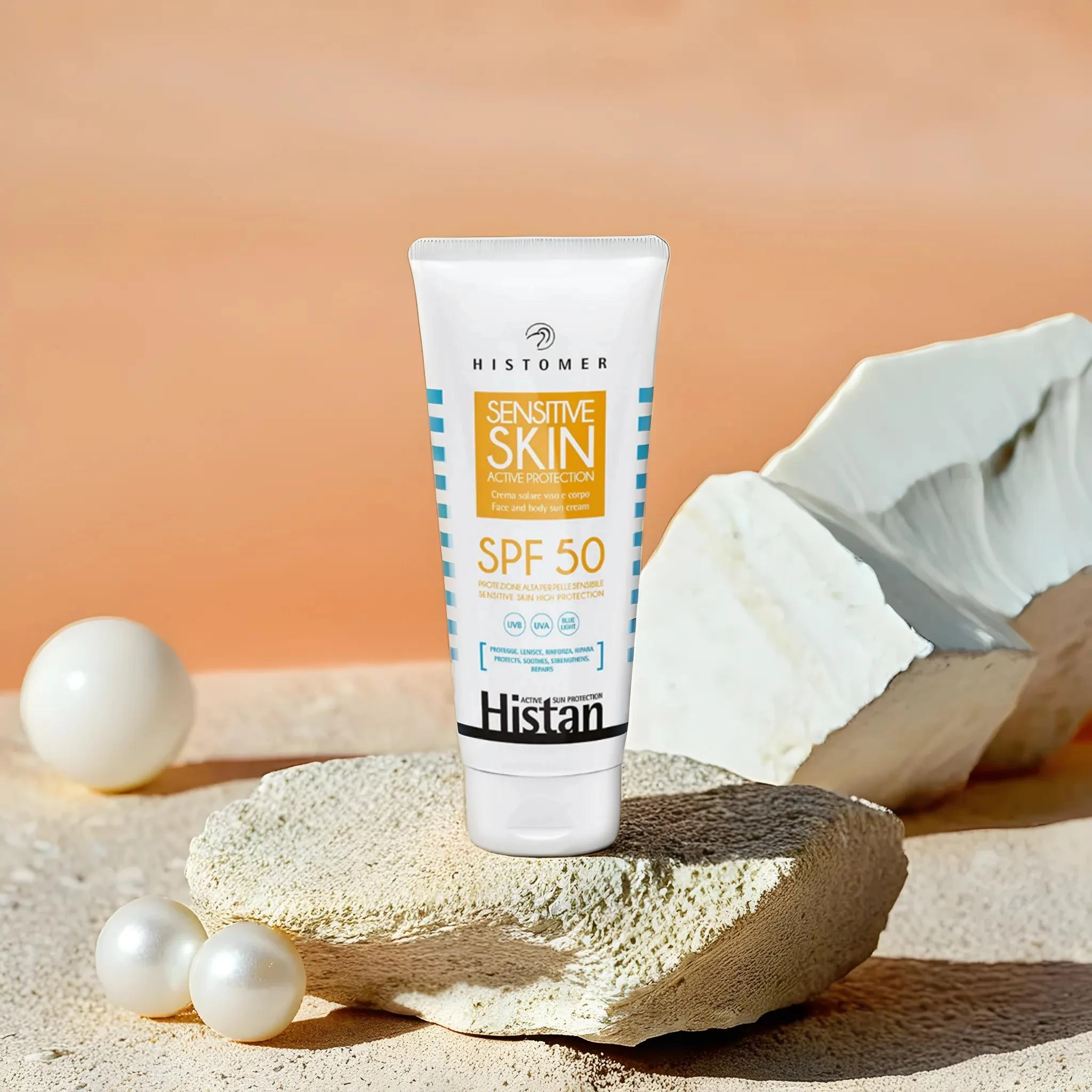 фото HISTAN SPF50 Солнцезащитный крем для чувствительной кожи HISTOMER, 200 мл в интернет магазине косметики Стикс 2