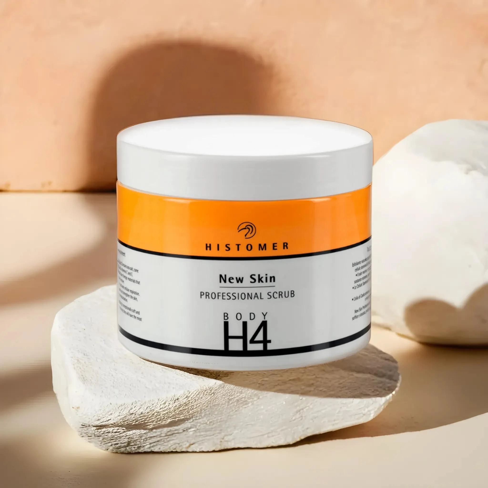 фото H4 NEW SKIN Профессиональный гидрофильный скраб для тела со стволовыми клетками шандры и Q10 HISTOMER, 500 мл в интернет магазине косметики Стикс 2