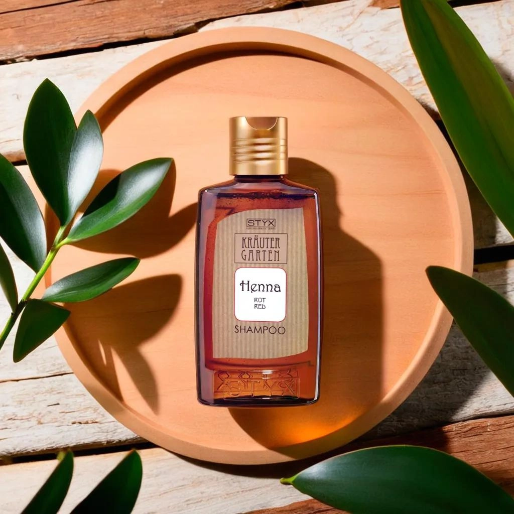 фото Укрепляющий шампунь ХЕННА КРАСНЫЙ для темных и теплых оттенков волос STYX, 200 мл в интернет магазине косметики Стикс 2