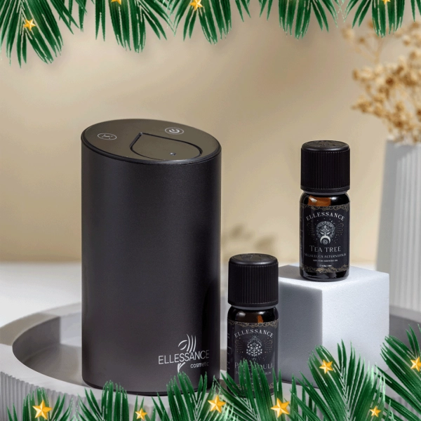 фото Набор для ароматерапии (диффузор + эфирное масло Пачули + эфирное масло Чайное дерево) Ellessance в интернет магазине косметики Стикс