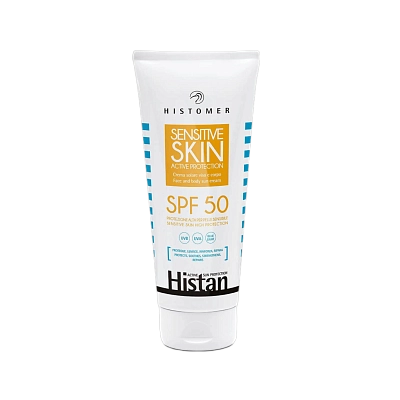 HISTAN SPF50 Солнцезащитный крем для чувствительной кожи HISTOMER, 200 мл