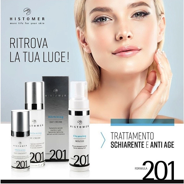 FORMULA 201 WHITENING Комплексный омолаживающий набор для сияния кожи ( мусс, дневной крем SPF20, ночной концентрат ) HISTOMER фото 3