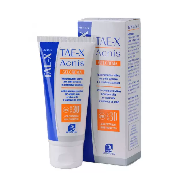 фото TAE-X ACNIS Солнцезащитный крем для жирной кожи SPF30 BIOGENA, 60 мл в интернет магазине косметики Стикс 1 фото TAE-X ACNIS Солнцезащитный крем для жирной кожи SPF30 BIOGENA, 60 мл в интернет магазине косметики Стикс 1
