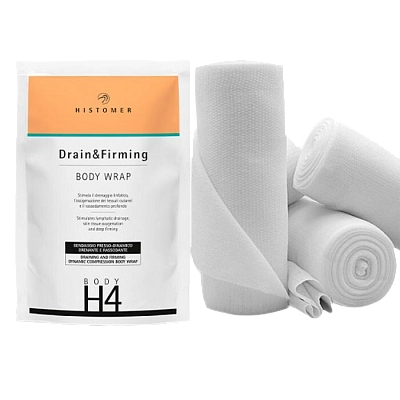 H4 DRAIN&FIRMING Готовое укрепляющее лимфодренажное бандажное обёртывание HISTOMER, 16 м × 15,5 см