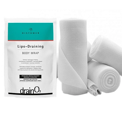 DRAIN O₂ Готовое липо-дренирующее бандажное обёртывание HISTOMER, 16 м × 15,5 см