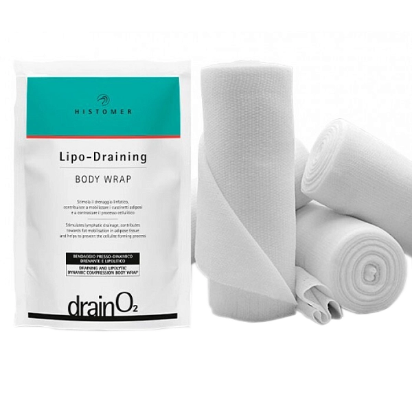 DRAIN O₂ Готовое липо-дренирующее бандажное обёртывание HISTOMER, 16 м × 15,5 см
