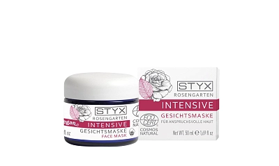 Омолаживающая маска для лица с розой и водорослями РОЗОВЫЙ САД STYX, 50 мл